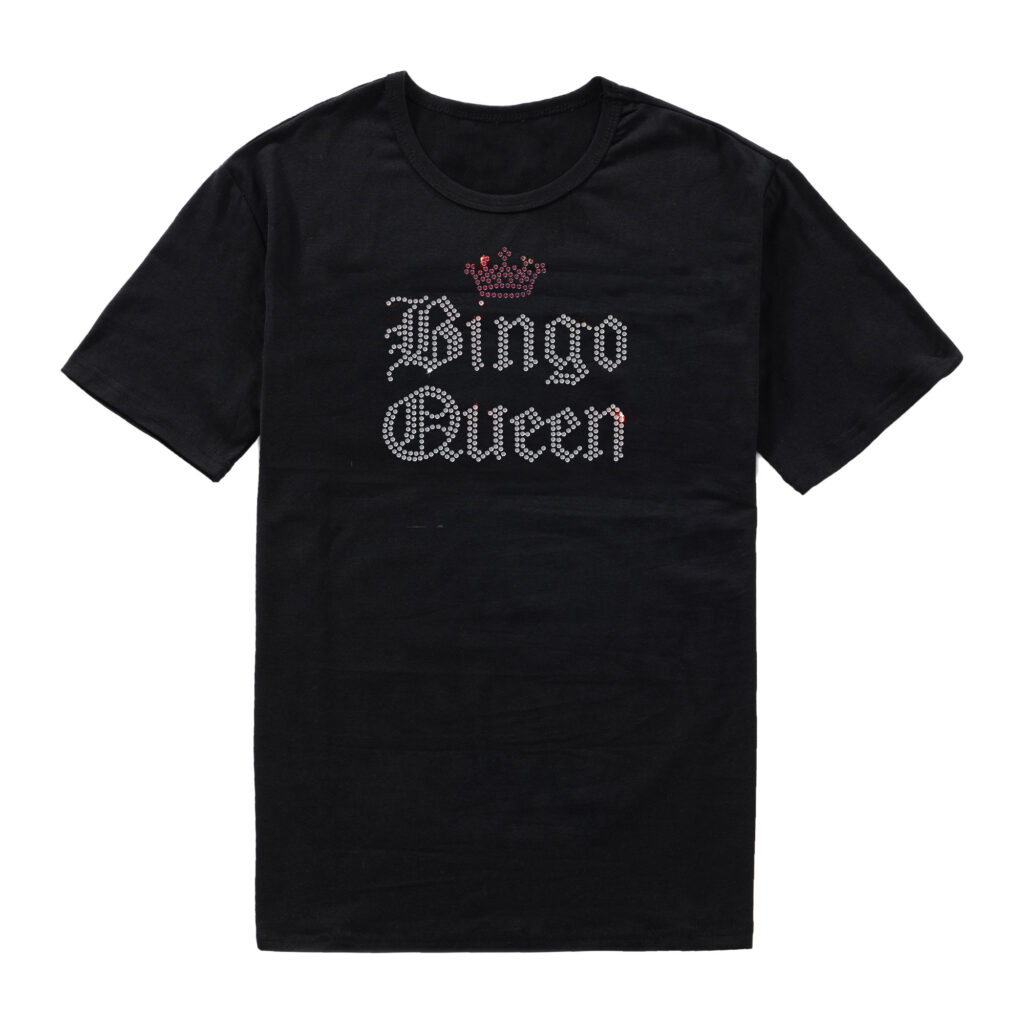 Bingo Queen Rhinestone Transfer Iron On Bling - Bingo Creations